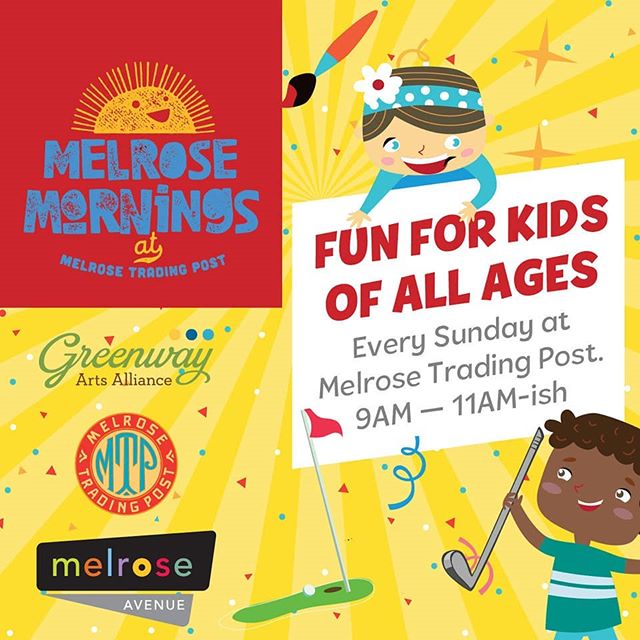 Melrose Mornings Launches April 28th!Greenway Arts Allaince and the Melrose BID are making the mornings at the Melrose Trading Post into a family gathering place for our community.Join in on the fun from 9AM to 11AM every Sunday at MTP!MM is promptly followed by the Melrose Sunday Music Series, so stick around for awesome local and traveling bands. ...#melrosetradingpost #melrose #fairfax #fleamarket #losangeles #sundayinla #sundayfunday #peopleofmtp #dogsofmtp #melrosemornings #foodofmtp #musicofmtp #greenwayarts #melrosebid #melroseavela #melroseavenue