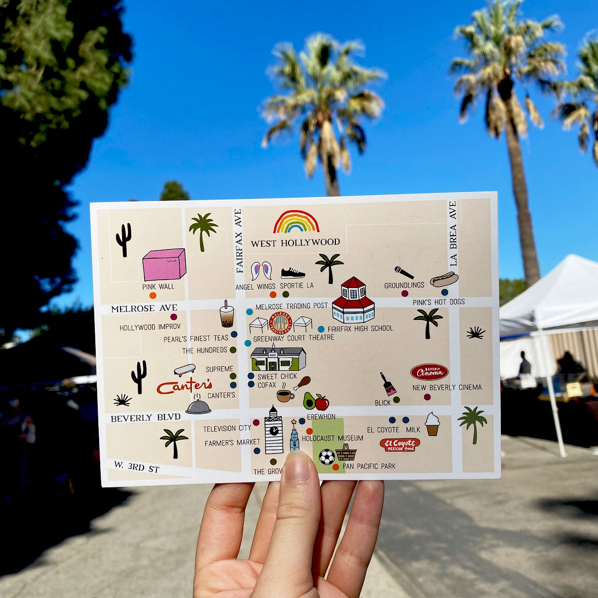 Mid-City West LA Map Postcard