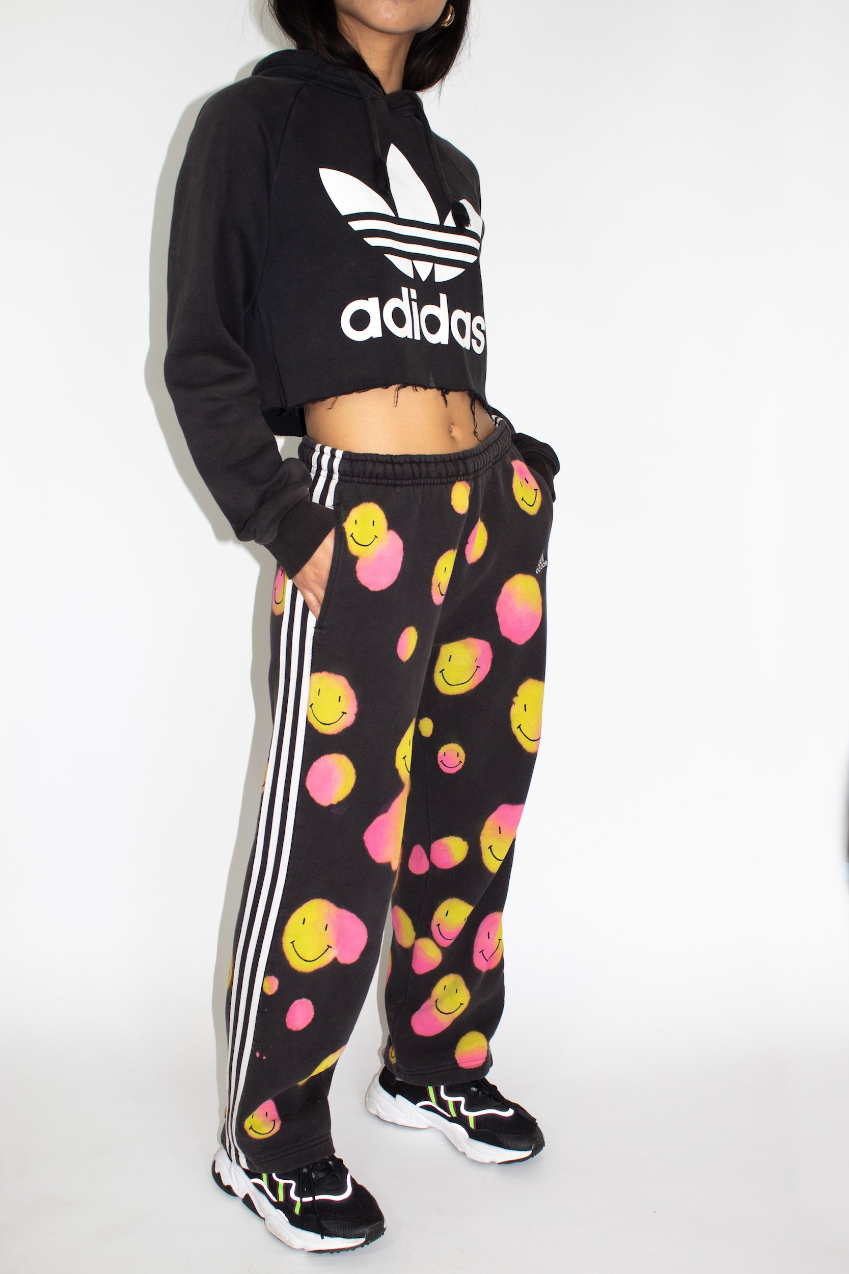 smiley world track pants