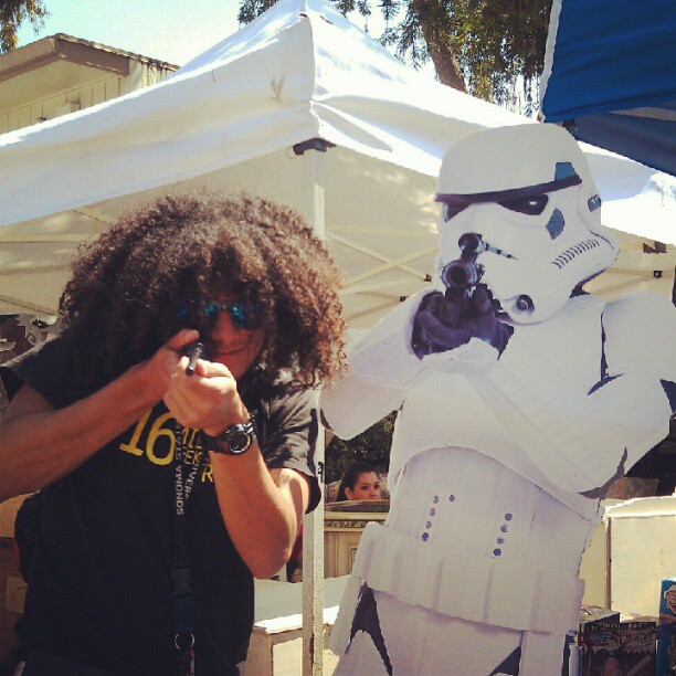 Officer Mohammed and his Storm Trooper pal.