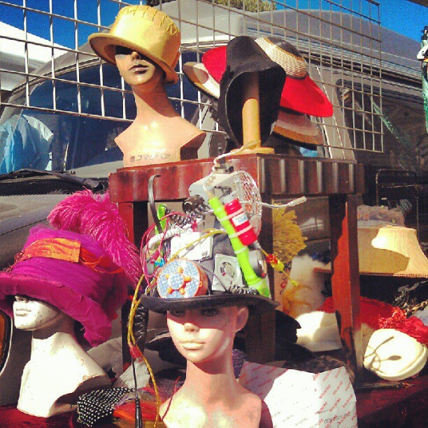 @ciscogeorge has the most unique hats in the world! #onlyinla #fleamarketfind
