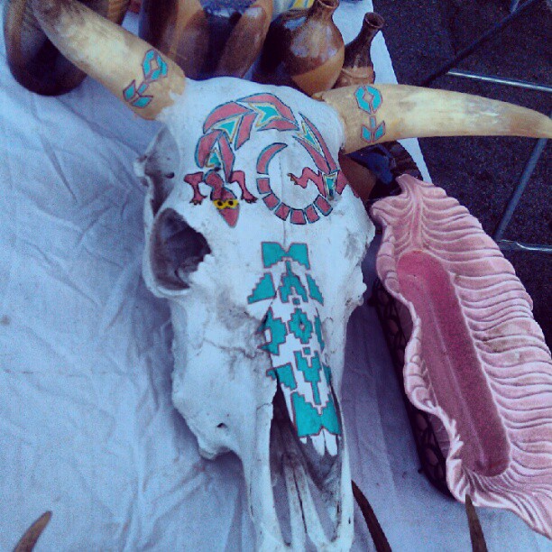 Hand painted skull #Melrosetradingpost #fleamarketfind