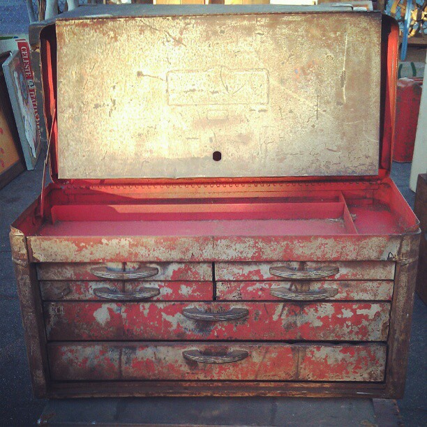 Storage of our dreams. #antique #toolbox #MelroseTradingPost #fleamarket #vintage #industrial