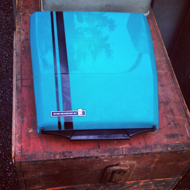Who knows what this 1970's teal case holds? #trivia #antique #Melrosetradingpost #vintage #1970 #teal