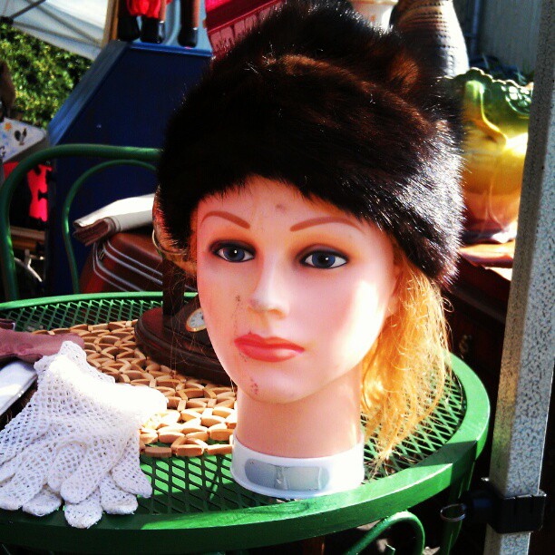 Rough night? You can find her in Y24. #Melrosetradingpost #fleamarket #mannequin #hat