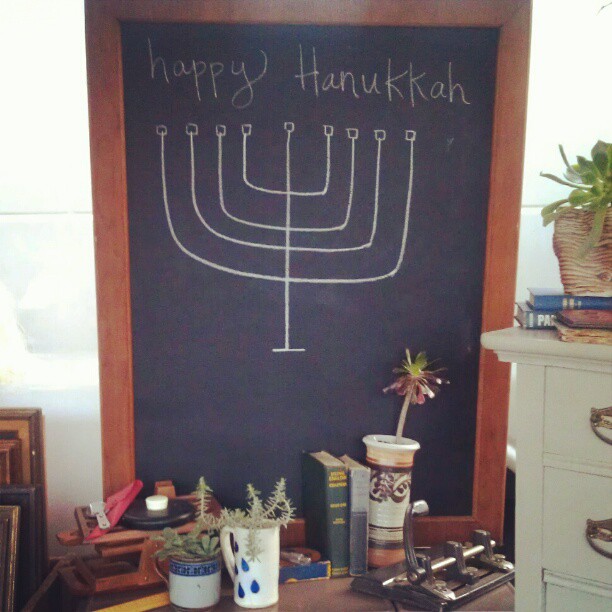 Happy Hanukkah from #DisregardenFlea!  @jessicanicole #Melrosetradingpost #fleamarket #chalk #Hanukkah