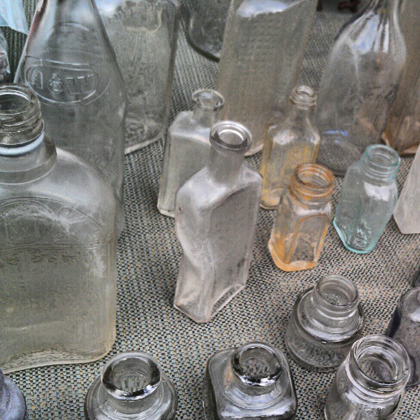 Glass bottles galore! #Melrosetradingpost  #fleamarket #decor #design