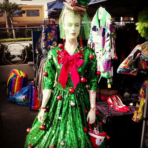 Ella's display is always outrageous! #Melrosetradingpost #soseasonal #fleamarket #fashion #Christmas