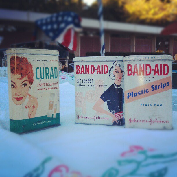 Vintage Band Aid Tins! #Melrosetradingpost #fleamarket #Americana #bandaid #vintage