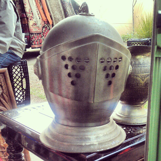 Pop quiz: what does this knight in shining armour double as?? #Melrosetradingpost #fleamarket #la #guess