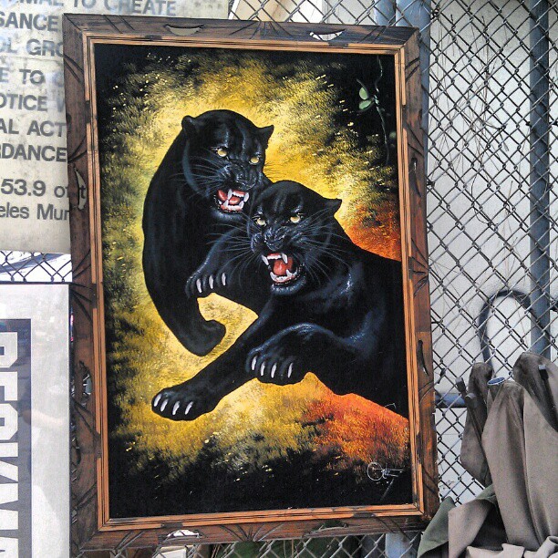 We LOVE this velvet Ortiz panther painting in B27!! #Melrosetradingpost #fleamarket #Ortiz #velvet #painting #art