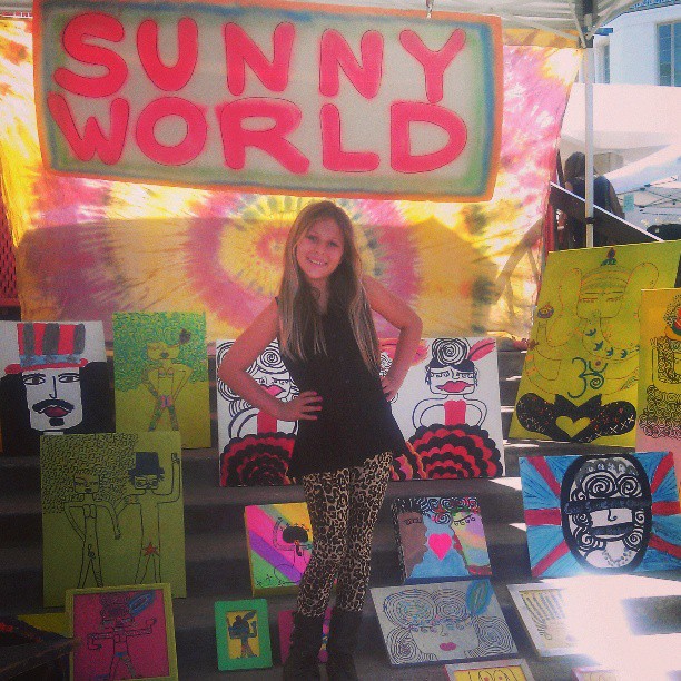 Artist @sunnymayallison makes B144 look fabulous with her Sunny World artwork! Check her art out Slooooowly for #SlowArtDay #Melrosetradingpost #local #art #artist #detroittrash @SlowArtDay @detroittrash