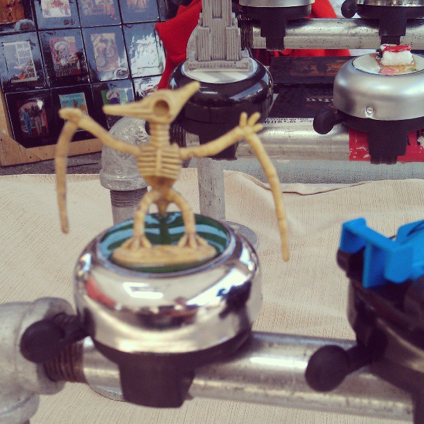 Adios Muchachos! If you're going to #Coachella, be safe. If not, we will see you next week! (Don't you love these bicycle bells??) #Melrosetradingpost #fleamarket #bicycle #bike #la #Losangeles #dinosaur #teradactyle