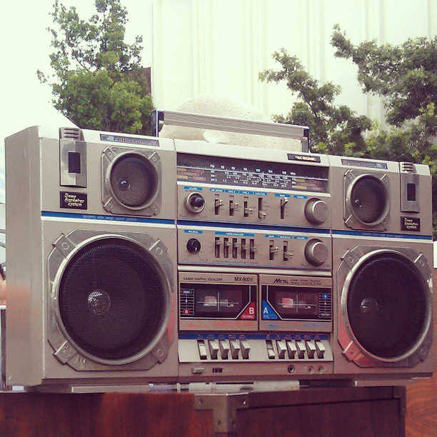 Back in my day we had to carry our stereos on our shoulders. #Melrosetradingpost #fleamarket #fleamarketswag #la #lastyle #Fairfax #Melrose #ghettoblaster #90s