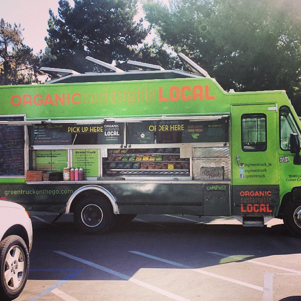 The Green Truck is here by the Fairfax entrance!