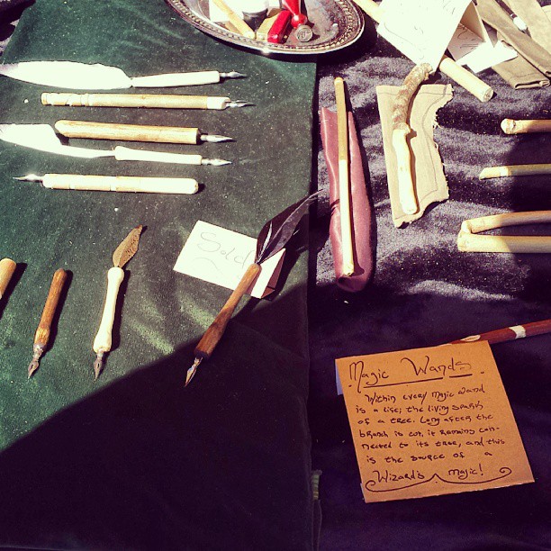 In case you need a hand carved magic wand or quill pen, we've got you covered.