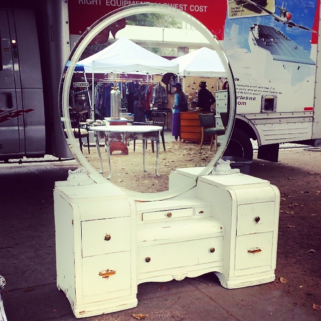 Vanity Fair? More like Vanity Flea Market! We love this gorgeous antique vanity from Roberto in G3 by the Melrose entrance.