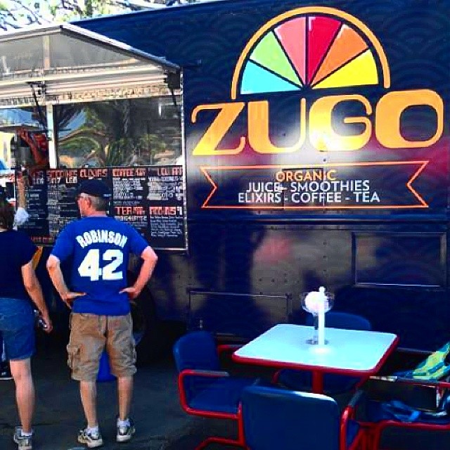 Clearly this Dodgers fan knows how to properly start his #SundayFunday! The @zugotruck is in the Y section today. Check them out in Y4A of our brand new area!