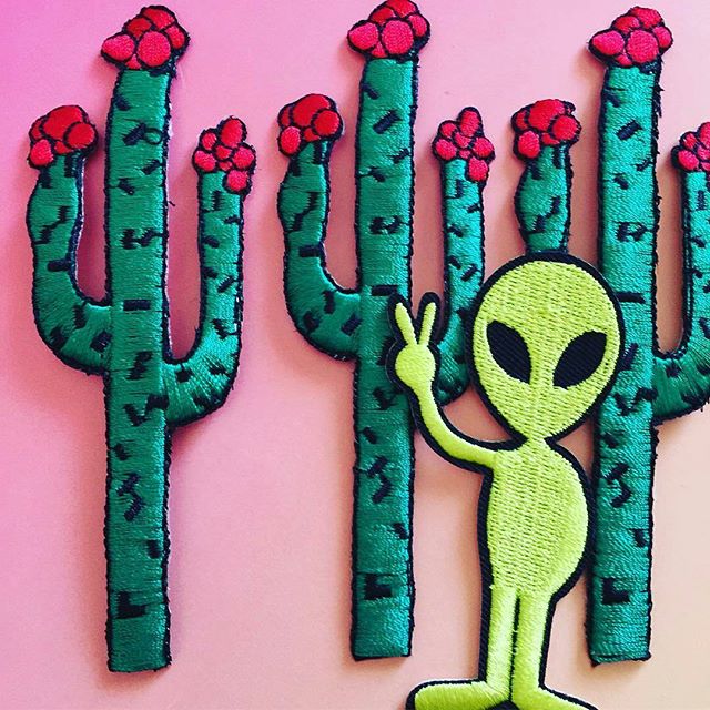 Good Morning LA! The market is full of fantastic vendors including @shopdesertmoon in Booth Y2!#MTPfairfax#ShopLocal #ShopDesertMoon  #Melrose #fairfax #fleamarket  #melrosetradingpost #alien #cactus #patches #losangeles #california #sundayfunday