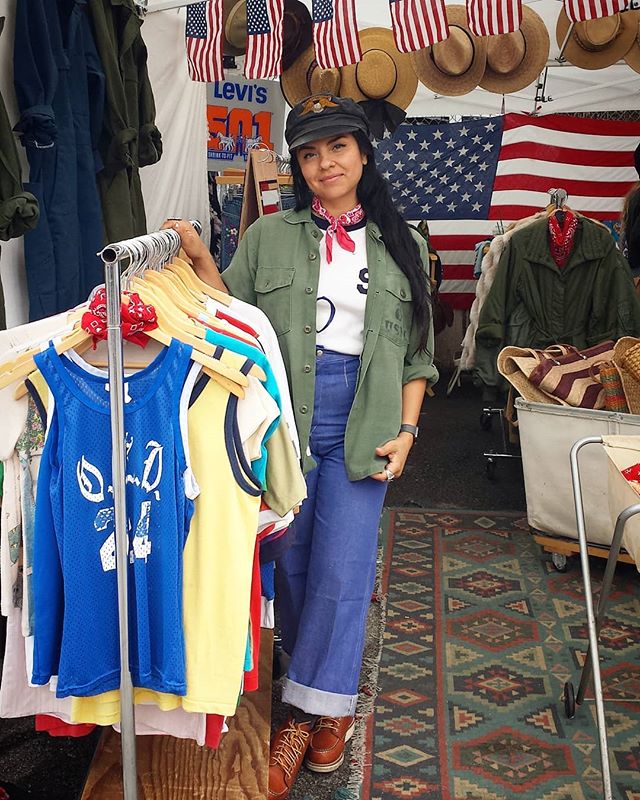 We're very excited to have a new permanent vendor in B4 every sunday. Check out Dani in her beautiful booth! @bluebell_rugged #vintage #vintage clothing #melrosetradingpost #mtpfairfax #Melrose #fairfax #fleamarket #losangeles #california #Sundayfunday #fleamarket