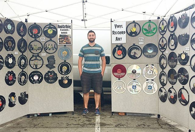Alex from Y42 has some amazing hand cut records. Look for his booth at the Fairfax entrance!! #melrosetradingpost #losangeles #fleamarket #sundayfunday #california #ShopLocalLA #melrose #fairfax #ShopLocal #smallbusinesssunday #supportsmallbusiness #sundayvibes