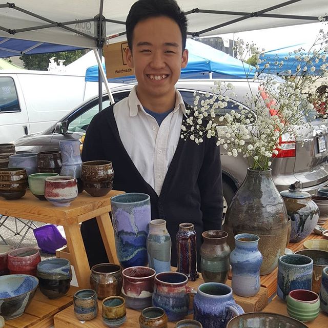 Our vendor friend Yau @yauchung_tong is selling for the last time at market for a couple months as he is attending his first gallery show in Shanghai. Good luck and please come back as we need your beautiful handmade #workofart ceramics at the market! @onecupstudio Bon Voyage Yao!#melrosetradingpost #melrose #fairfax #fleamarket #losangeles #sundayinla #sundayfunday #peopleofmtp #handmadeceramics #artceramics #ceramics