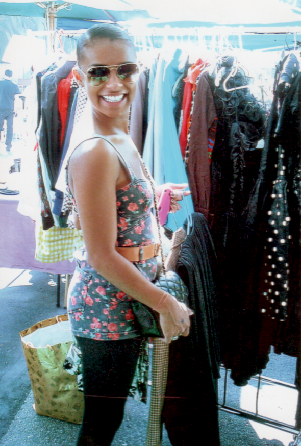 Melody Thorton of the Pussycat Dolls Shopping at the Melrose Trading Post in 2010.